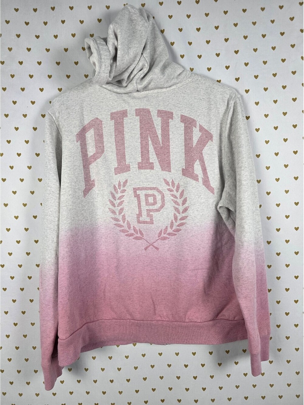 Victorias Secret Pink Gradient Crest Full zip Hoodie Jacket XL